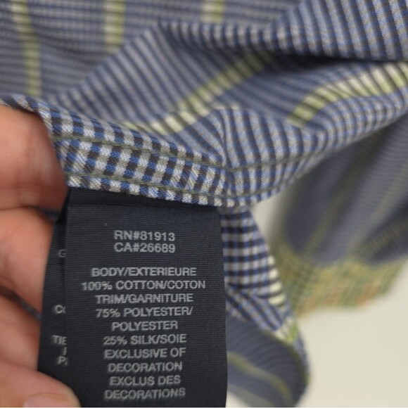 Robert Graham Button Up Shirt Long Sleeve Flip Cuff Silk Blend Large (flawed) - Picture 7 of 15